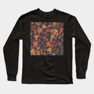 Poppy Garden (Dark Teal) Long Sleeve T-Shirt